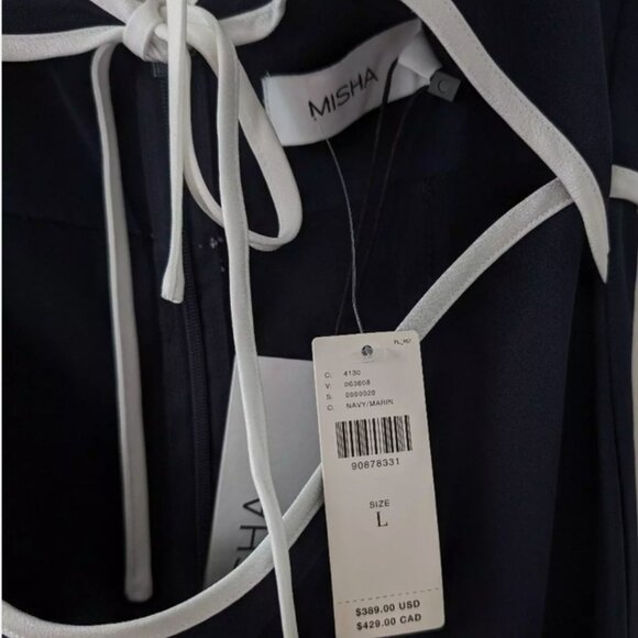 Brand New MISHA Ramira V-Neck Cutout Midi Dress - Picture 10 of 12